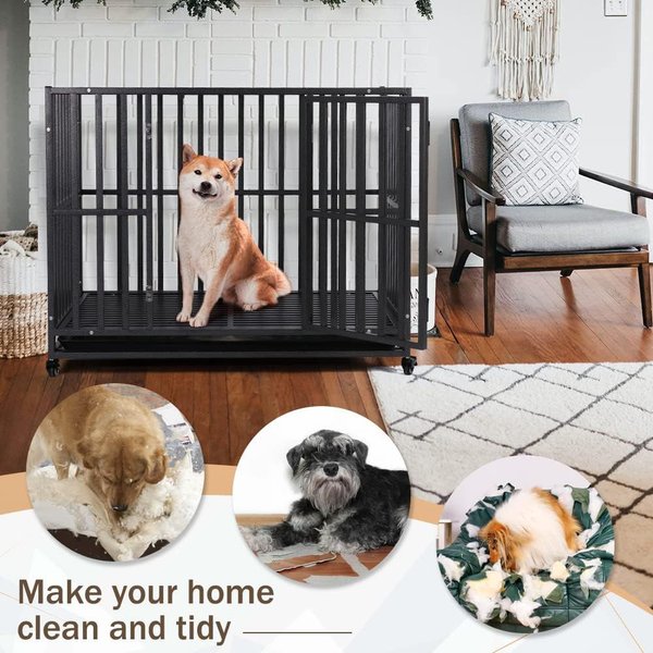 Show full view: SMONTER Two Doors Heavy Duty Dog Crate, 42-in slide 8 of 8
