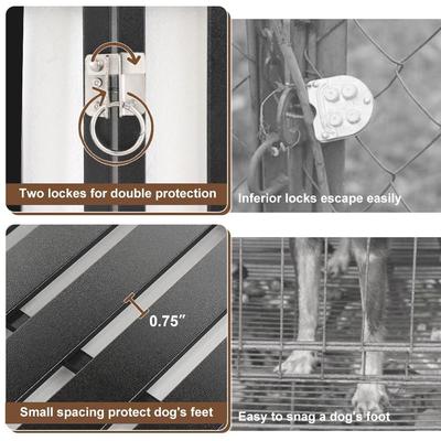 SMONTER Wooden 3-Door Furniture Style Dog Crate, Rustic Brown