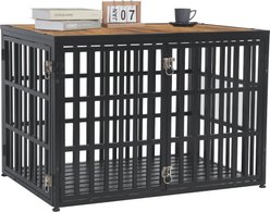 SMONTER Wooden 3-Door Furniture Style Dog Crate, Rustic Brown, X-Large: 40 inch
