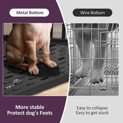 Show full view: SMONTER Wooden Corner Crate Furniture Style Dog Kennel, Medium slide 5 of 7