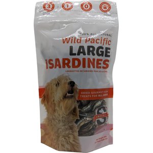 Snack 21 Treats Wild Pacific Large Sardines High-Protein Grain-Free Air-Dried Dog & Cat Treats, 3.17-oz bag