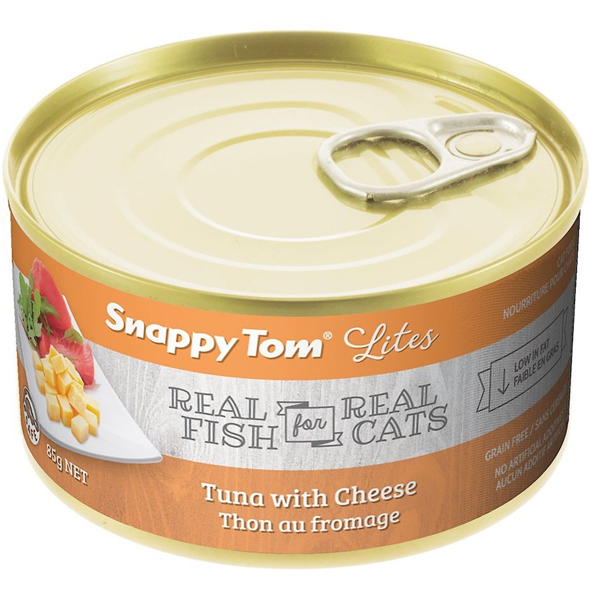 Snappy Tom Lites Tuna with Cheese Canned Cat Food, 5.5-oz can, case of 24