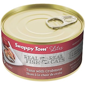 Snappy Tom Lites Tuna with Crabmeat Canned Cat Food, 3-oz can, case of 24