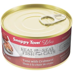 Snappy Tom Lites Tuna with Crabmeat Canned Cat Food, 5.5-oz can, case of 24