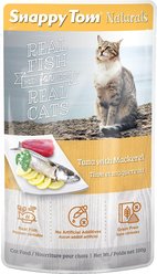 Snappy Tom Naturals Tuna with Mackerel Cat Food Pouches, 3.5-oz, case of 12