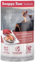 Snappy Tom Naturals Tuna with Whitebait & Crabmeat Cat Food Pouches, 3.5-oz, case of 12
