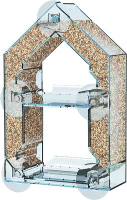 Show full view: Sneak-A-Peek Heavu Duty Crystal Clear Polycarbonate House-Window Seed Wild Bird Feeder, 1-lb slide 3 of 4