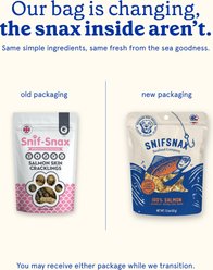 SnifSnax 100% Salmon Crunchy Skins Single-Ingredient Grain-Free Dog Treats, 1.5-oz bag slide 2 of 8