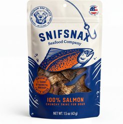 SnifSnax 100% Salmon Crunchy Skins Single-Ingredient Grain-Free Dog Treats, 1.5-oz bag slide 1 of 8