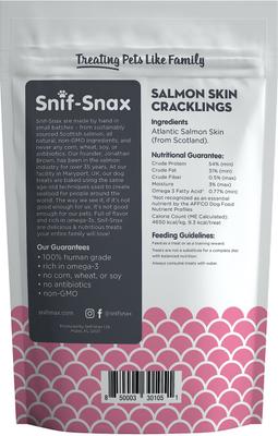 Show full view: Snif-Snax Smoked Salmon Skin Cracklings Dog Treats, 1.5-oz bag slide 4 of 8