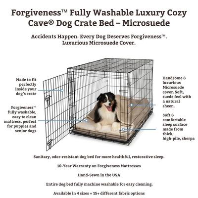 Show full view: Snoozer Pet Products 100% Washable Forgiveness Cozy Cave Orthopedic Dog & Cat Crate Bed with Removable Cover, Anthracite, Large slide 7 of 9