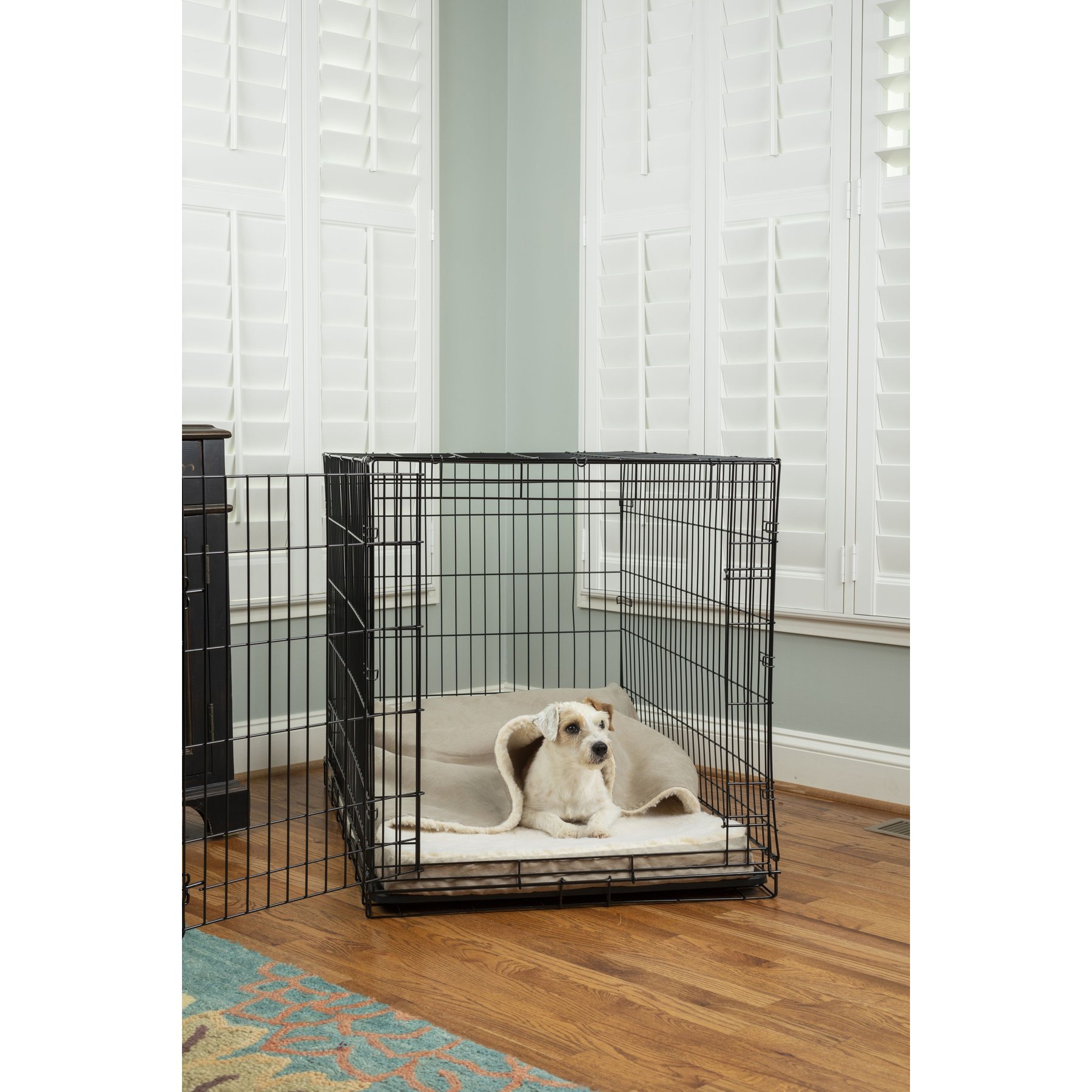 Snoozer Pet Products 100% Washable Forgiveness Cozy Cave Orthopedic Dog & Cat Crate Bed with Removable Cover, Buckskin, Small