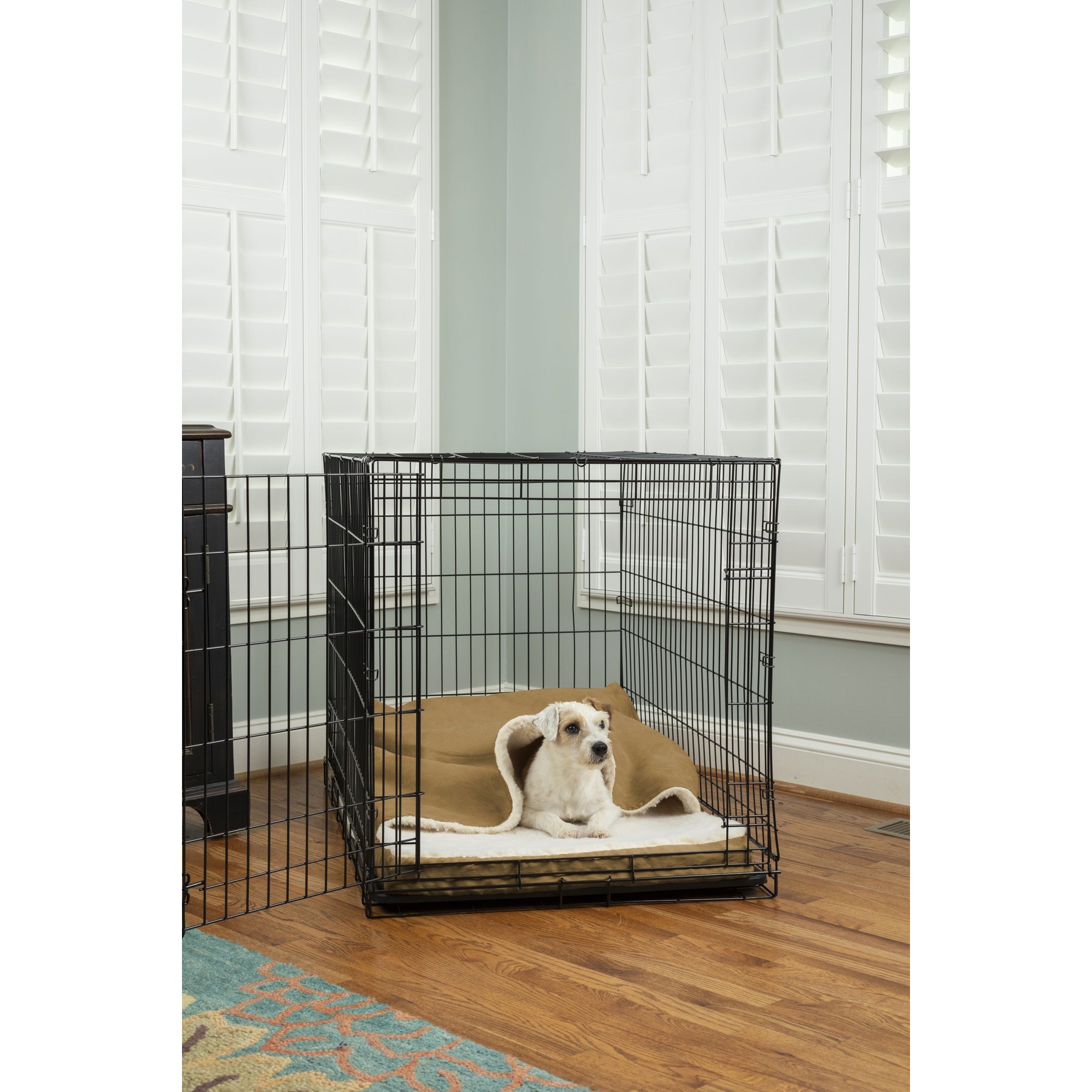 Snoozer Pet Products 100% Washable Forgiveness Cozy Cave Orthopedic Dog & Cat Crate Bed with Removable Cover, Camel, X-Large