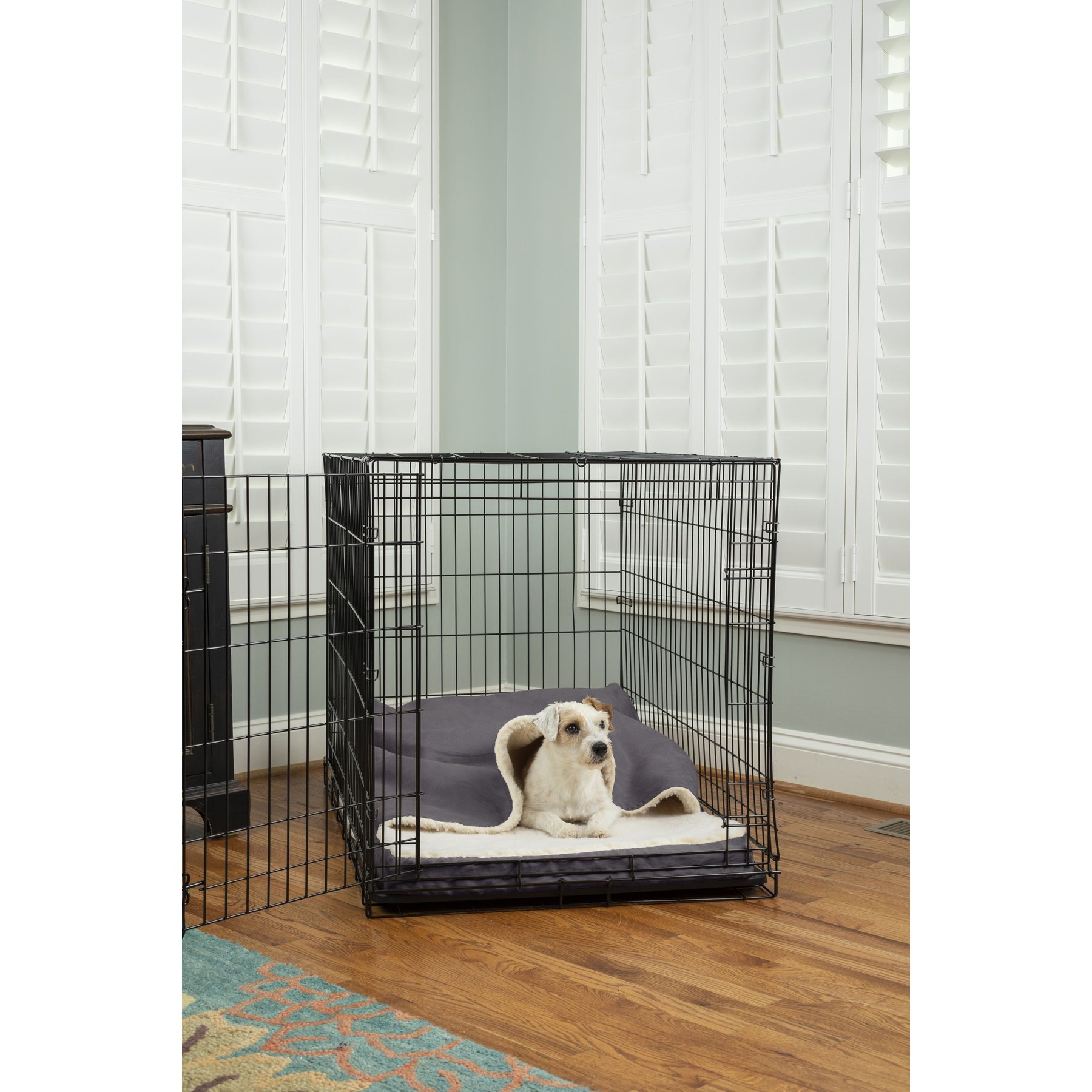 Snoozer Pet Products 100% Washable Forgiveness Cozy Cave Orthopedic Dog & Cat Crate Bed with Removable Cover, Heather Gray, X-Large