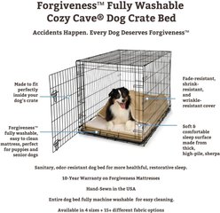 Snoozer Pet Products 100% Washable Forgiveness Cozy Cave Orthopedic Dog & Cat Crate Bed with Removable Cover, Khaki, Large slide 2 of 8
