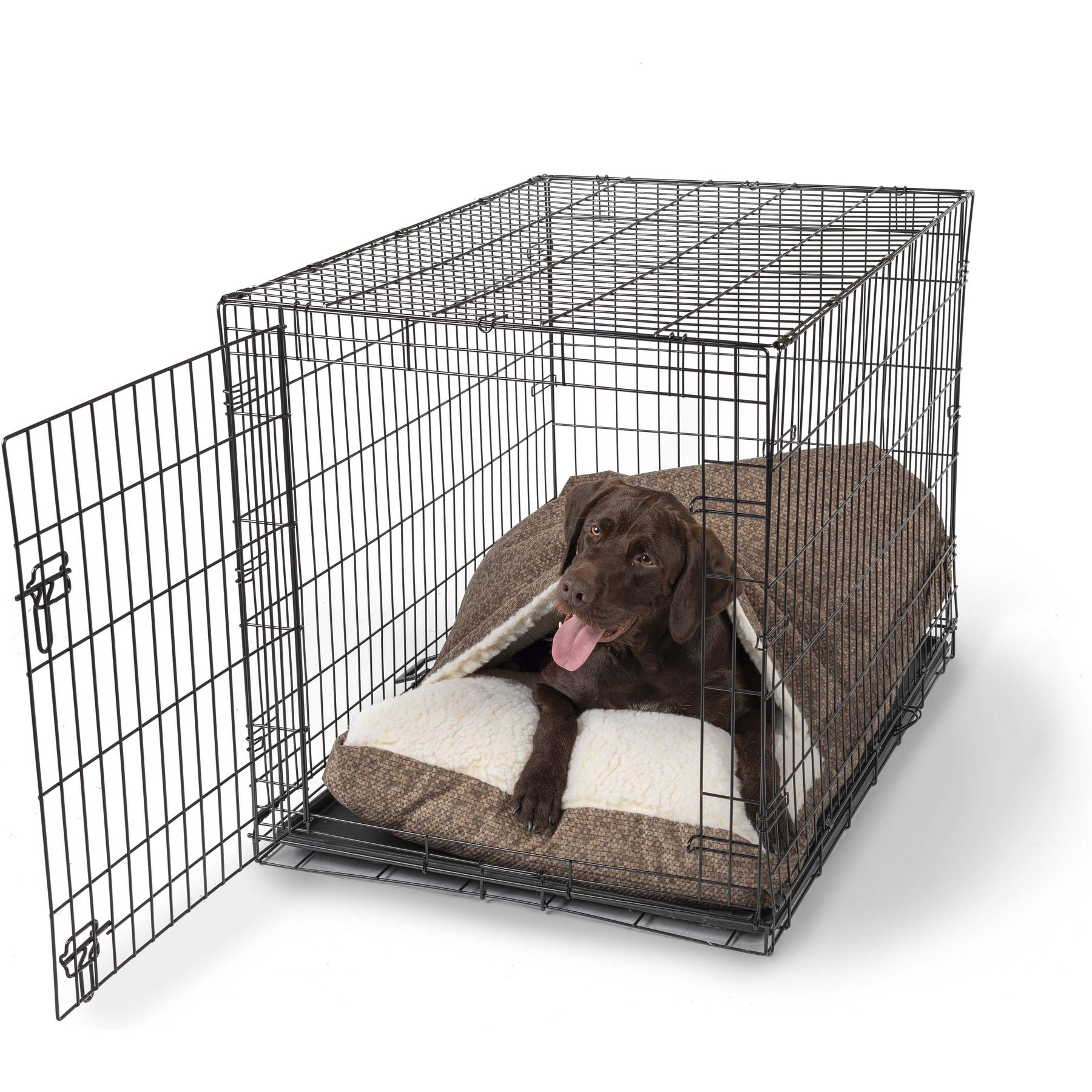 Snoozer Pet Products 100% Washable Forgiveness Cozy Cave Orthopedic Dog & Cat Crate Bed with Removable Cover, Merlin Camel, X-Large