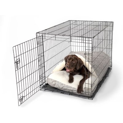 Snoozer Pet Products Snoozer Pet Products 100% Washable Forgiveness Cozy Cave Orthopedic Dog & Cat Crate Bed with Removable Cover, Merlin Linen Gray, X-Large