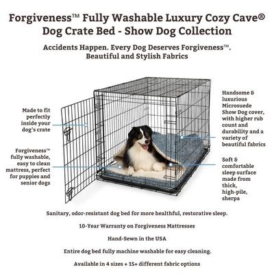 Show full view: Snoozer Pet Products 100% Washable Forgiveness Cozy Cave Orthopedic Dog & Cat Crate Bed with Removable Cover, Merlin Linen Gray, X-Large slide 2 of 8