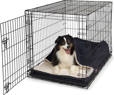 Show full view: Snoozer Pet Products 100% Washable Forgiveness Cozy Cave Orthopedic Dog & Cat Crate Bed with Removable Cover, Navy, Small slide 2 of 9