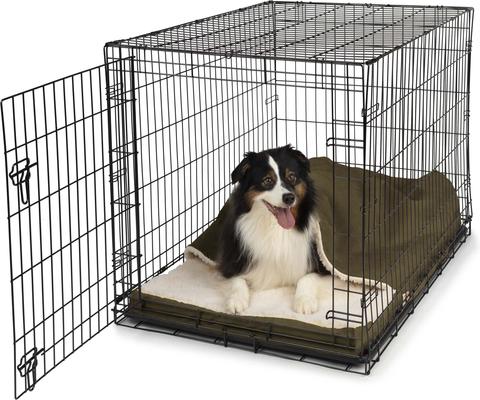 Show full view: Snoozer Pet Products 100% Washable Forgiveness Cozy Cave Orthopedic Dog & Cat Crate Bed with Removable Cover, Olive, Large slide 2 of 9