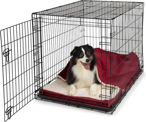 Show full view: Snoozer Pet Products 100% Washable Forgiveness Cozy Cave Orthopedic Dog & Cat Crate Bed with Removable Cover, Red, Large slide 3 of 10