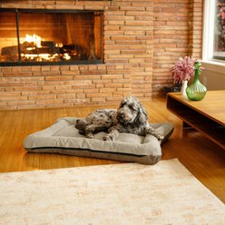 Snoozer Pet Products All Day with Cloud 9 Ash Reversible Microsuede Dog & Cat Bed, Buckskin, Small