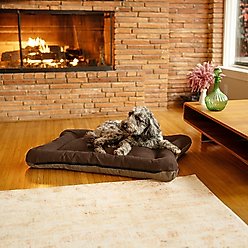 Snoozer Pet Products All Day with Cloud 9 Ash Reversible Microsuede Dog & Cat Bed, Hot Fudge, Medium