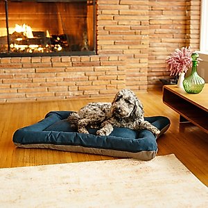 Snoozer Pet Products All Day with Cloud 9 Ash Reversible Microsuede Dog & Cat Bed, Sapphire, Large