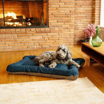 Show full view: Snoozer Pet Products All Day with Cloud 9 Ash Reversible Microsuede Dog & Cat Bed, Sapphire, Large slide 1 of 6