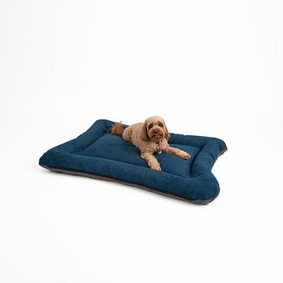 Show full view: Snoozer Pet Products All Day with Cloud 9 Ash Reversible Microsuede Dog & Cat Bed, Sapphire, Large slide 3 of 6