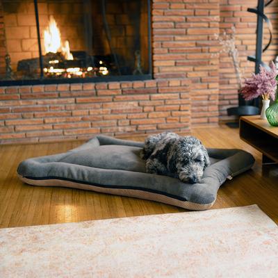 Show full view: Snoozer Pet Products All Day with Cloud 9 Ash Reversible Premium Microsuede Dog & Cat Bed, Marmot Sand, Large slide 1 of 8