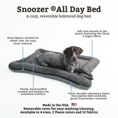 Show full view: Snoozer Pet Products All Day with Cloud 9 Ash Reversible Premium Microsuede Dog & Cat Bed, Marmot Sand, Large slide 3 of 8