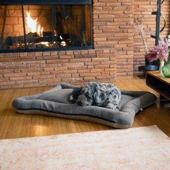 Snoozer Pet Products All Day with Cloud 9 Ash Reversible Premium Microsuede Dog & Cat Bed, Marmot Taupe, Large