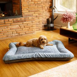 Snoozer Pet Products All Day with Cloud 9 Ash Reversible Premium Microsuede Dog & Cat Bed, Palmer Indigo, Large