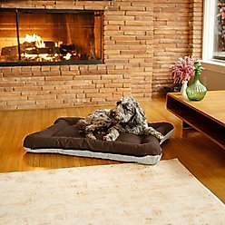Snoozer Pet Products All Day with Cloud 9 Ivory Reversible Microsuede Dog & Cat Bed, Hot Fudge, Small
