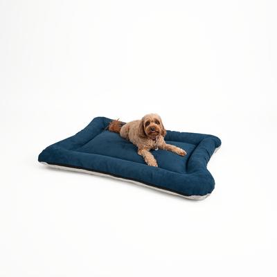 Show full view: Snoozer Pet Products All Day with Cloud 9 Ivory Reversible Microsuede Dog & Cat Bed, Sapphire, X-Large slide 4 of 5