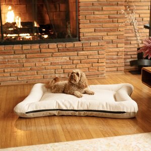 Snoozer Pet Products All Day with Cloud 9 Ivory Reversible Premium Microsuede Dog & Cat Bed, Marmot Sand, X-Large