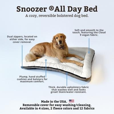 Show full view: Snoozer Pet Products All Day with Cloud 9 Ivory Reversible Premium Microsuede Dog & Cat Bed, Marmot Taupe, X-Large slide 4 of 7