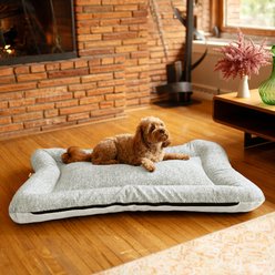 Snoozer Pet Products All Day with Cloud 9 Ivory Reversible Premium Microsuede Dog & Cat Bed, Palmer Dove, Large