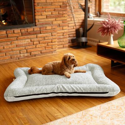 Show full view: Snoozer Pet Products All Day with Cloud 9 Ivory Reversible Premium Microsuede Dog & Cat Bed, Palmer Dove, Large slide 1 of 6