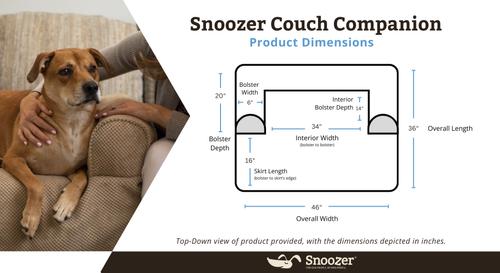 Show full view: Snoozer Pet Products Couch Companion Bolstered Sofa Dog & Cat Throw Bed with Removable Cover, Marmot Sand, One Size slide 5 of 6