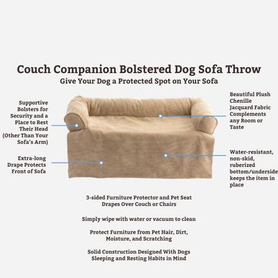 Show full view: Snoozer Pet Products Couch Companion Bolstered Sofa Dog & Cat Throw Bed with Removable Cover, Marmot Sand, One Size slide 4 of 6