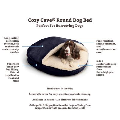 Show full view: Snoozer Pet Products Cozy Cave Covered Cat & Dog Bed with Removable Cover, Khaki, Large slide 3 of 8