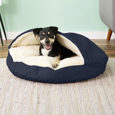 Show full view: Snoozer Pet Products Cozy Cave Covered Cat & Dog Bed with Removable Cover, Navy, Large slide 1 of 8