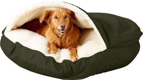 Show full view: Snoozer Pet Products Cozy Cave Covered Cat & Dog Bed with Removable Cover, Olive, X-Large slide 5 of 8