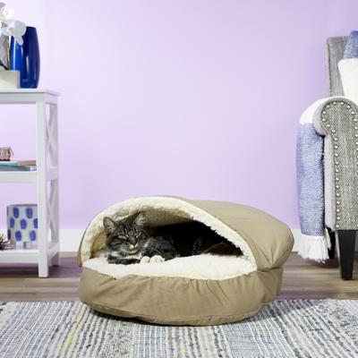 Show full view: Snoozer Pet Products Cozy Cave Orthopedic Covered Cat & Dog Bed with Removable Cover, Khaki, Small slide 4 of 8