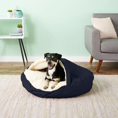 Show full view: Snoozer Pet Products Cozy Cave Orthopedic Covered Cat & Dog Bed with Removable Cover, Navy, Large slide 1 of 7
