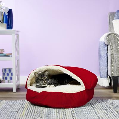 Show full view: Snoozer Pet Products Cozy Cave Orthopedic Covered Cat & Dog Bed with Removable Cover, Red, Small slide 5 of 9