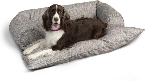 Show full view: Snoozer Pet Products Doggy Day Bolster Dog & Cat Bed with Removable Cover, Merlin Linen Gray, Large slide 3 of 6