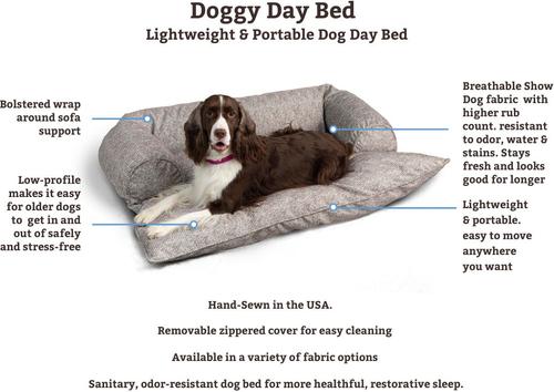 Show full view: Snoozer Pet Products Doggy Day Bolster Dog & Cat Bed with Removable Cover, Merlin Pewter Dark Gray, Large slide 3 of 5